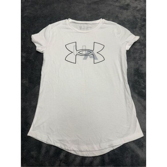 White Under Armour Girl’s Medium shirt #activewear - Picture 1 of 3